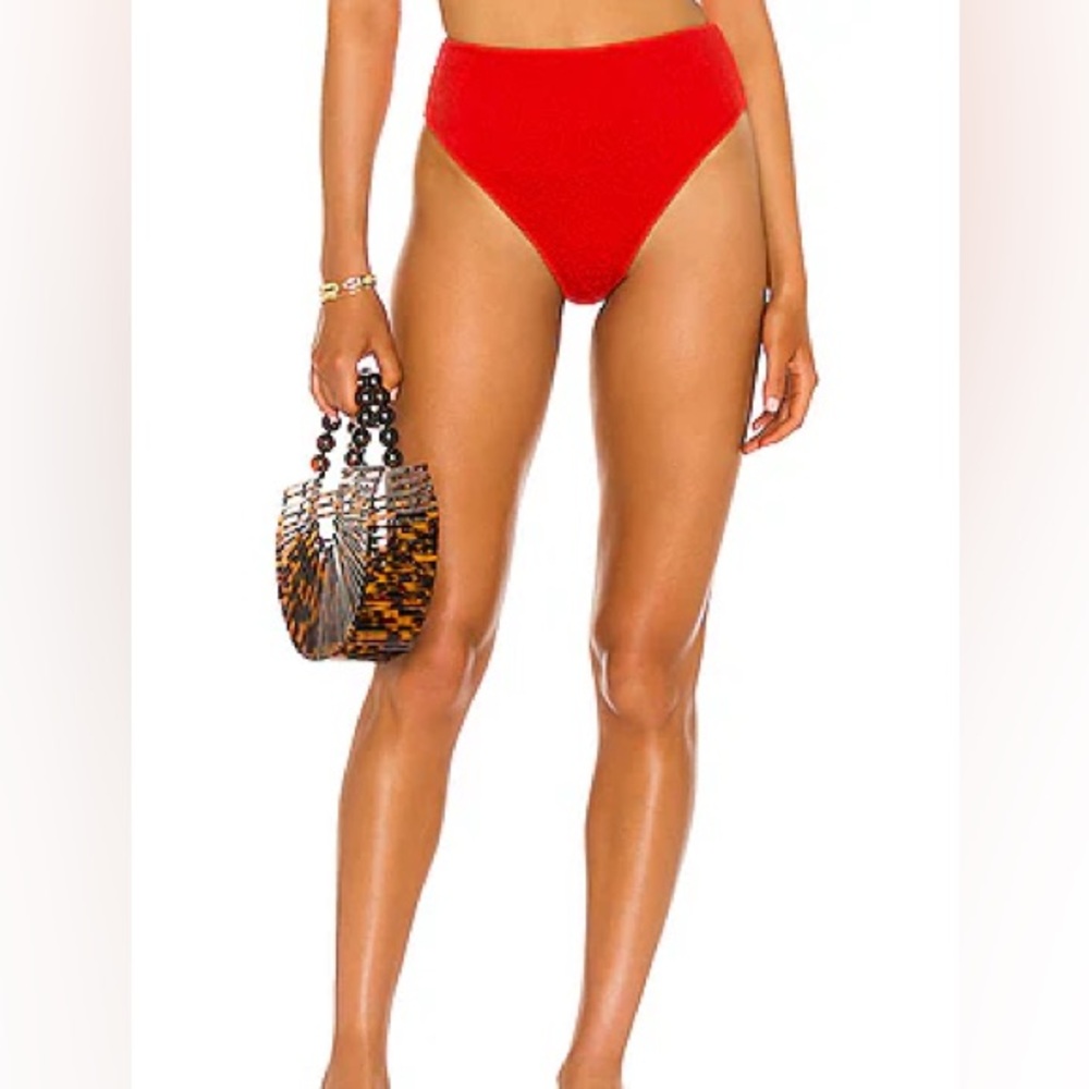 Mara Hoffman Imina Bikini Bottom Red.  Medium.